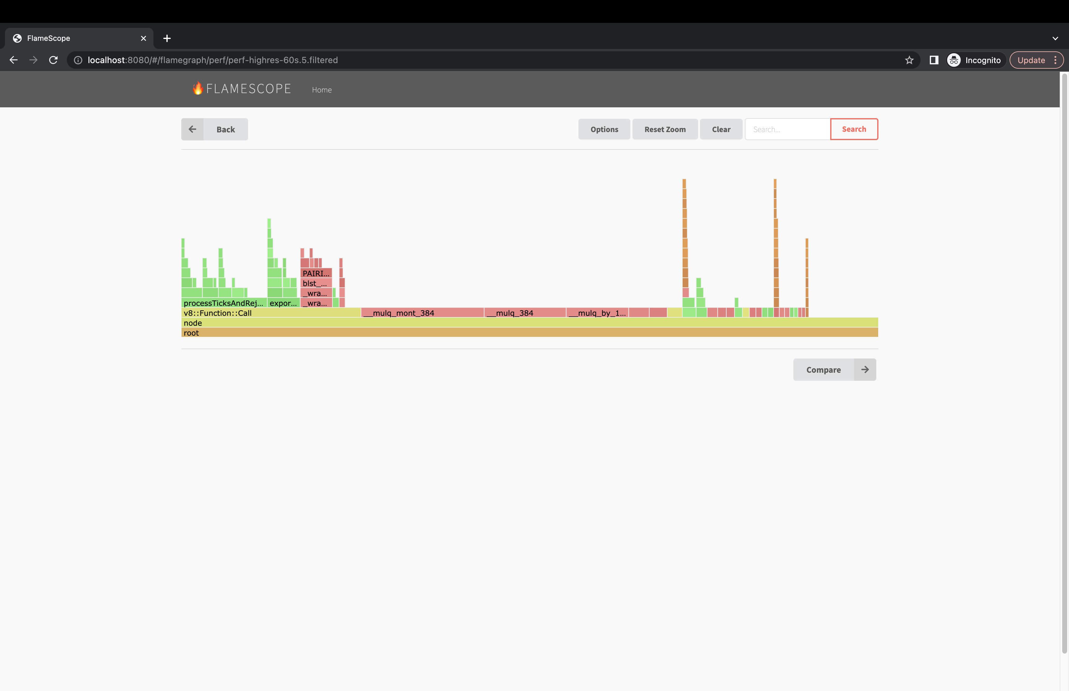 flamescope filtered flamegraph